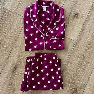 Victoria's Secret Magenta Polka Dot Pajama Set